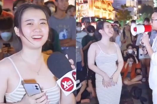 น้องสาวใหม่นั่งลงและเดิน